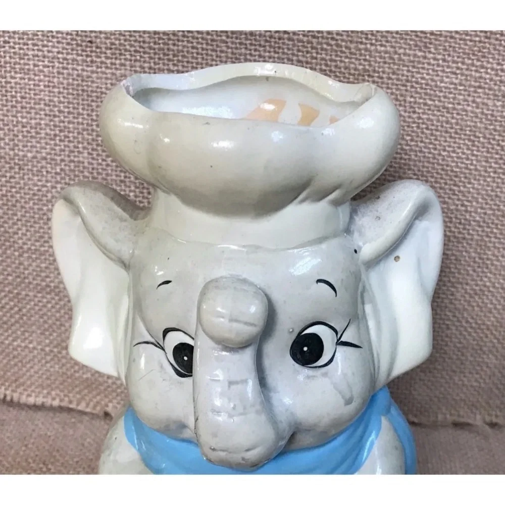 Vintage Baker Elephant Vase Planter Kitsch Whimsical Anthropomorphic AS IS READ